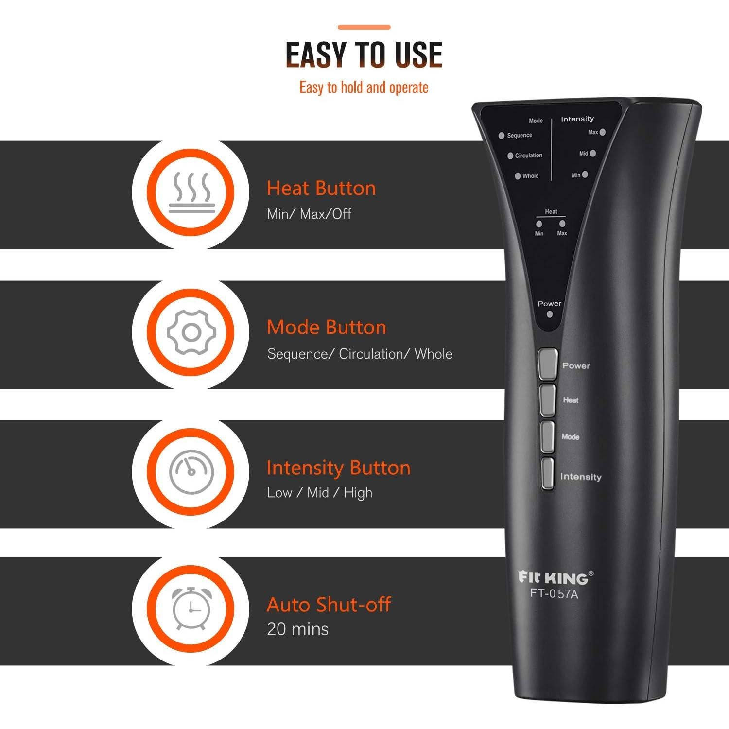 Masajeador de Piernas y Pies FIT KING FT-057A con Calor