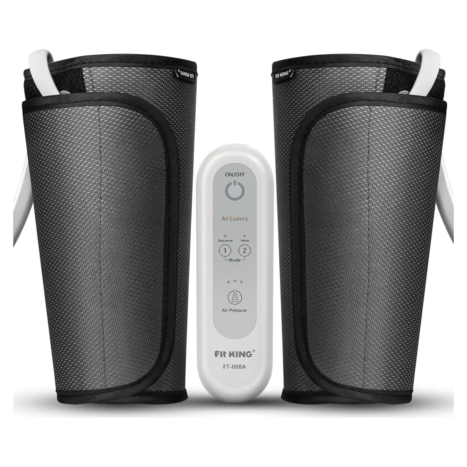 FIT KING Calf Massager for Circulation and Muscle Recovery, Air Compression Device for Calves, Relives Muscle Soreness and Swelling Pain, Helpful for Edema and RLS