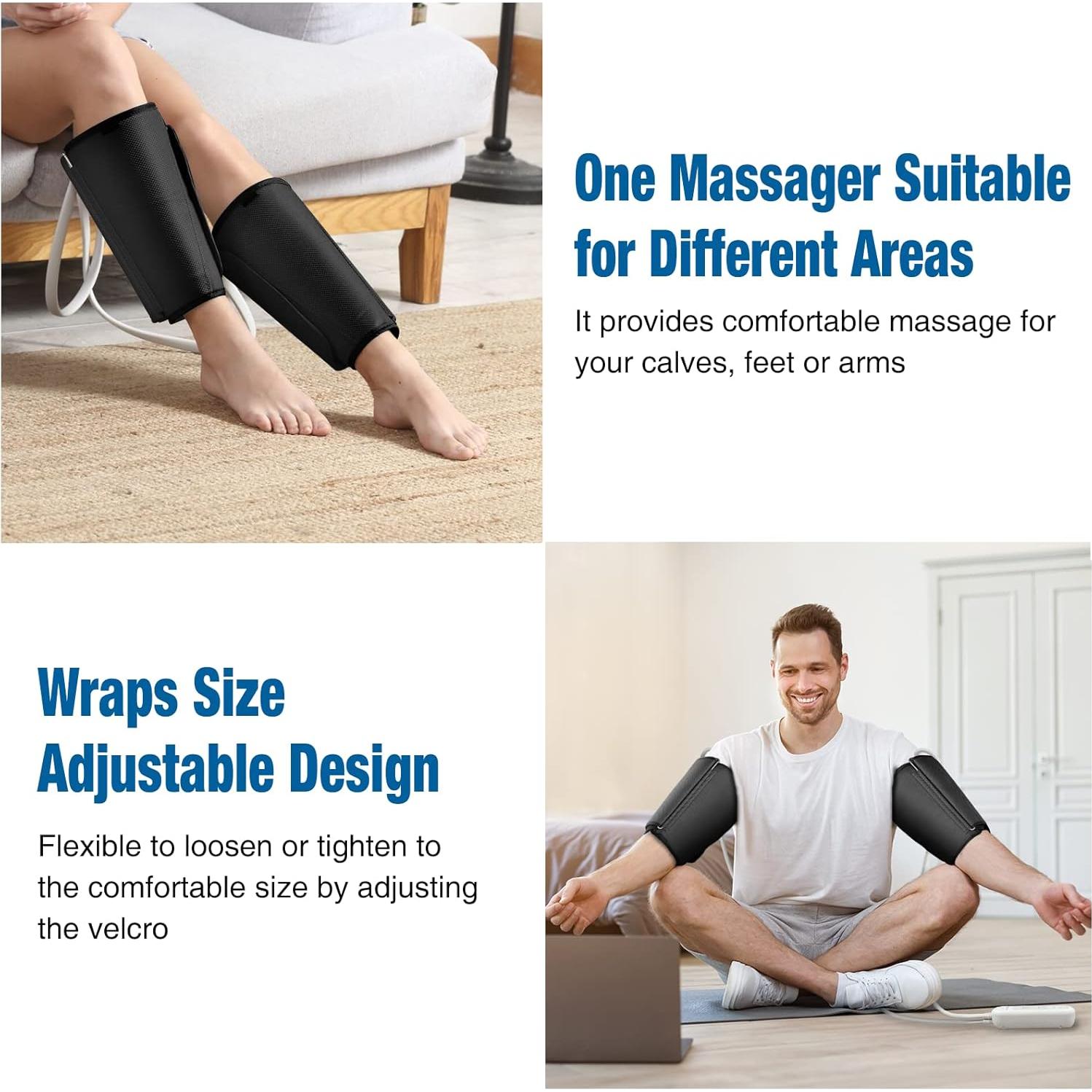 FIT KING Calf Massager for Circulation and Muscle Recovery, Air Compression Device for Calves, Relives Muscle Soreness and Swelling Pain, Helpful for Edema and RLS