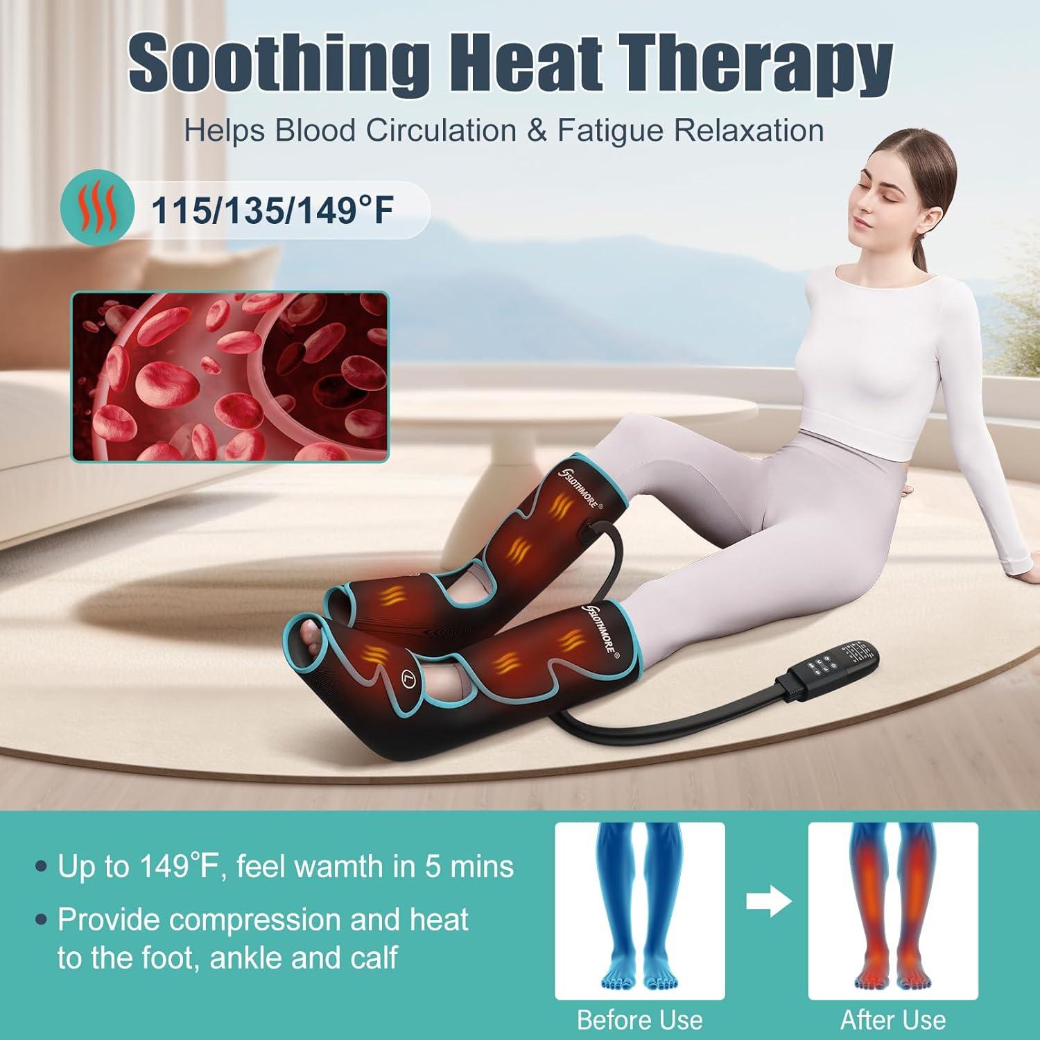 Masajeador de Piernas Slothmore con Calor y Compresión 6 Modos