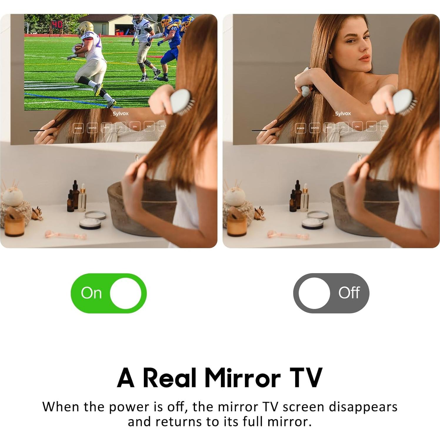 Televisor Espejo SYLVOX 24" 1080P Impermeable para Baño