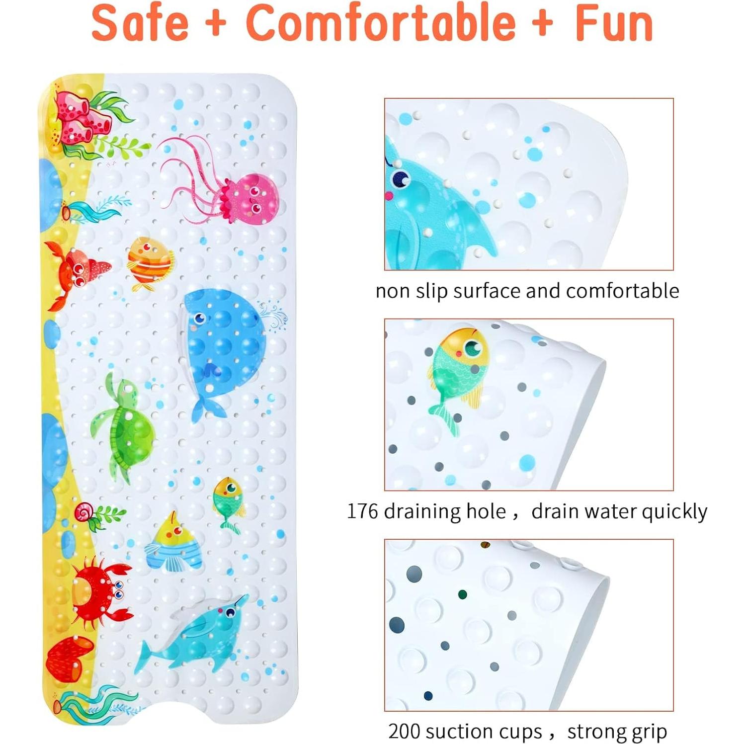 Alfombrilla de baño antideslizante Secopad ballena 101,6x40,6cm