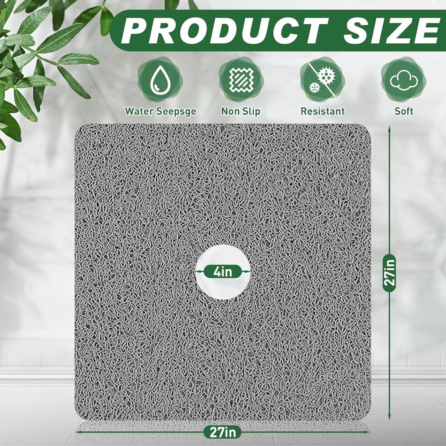 Alfombra de Ducha Antideslizante Zoryllic 60x60 cm Gris