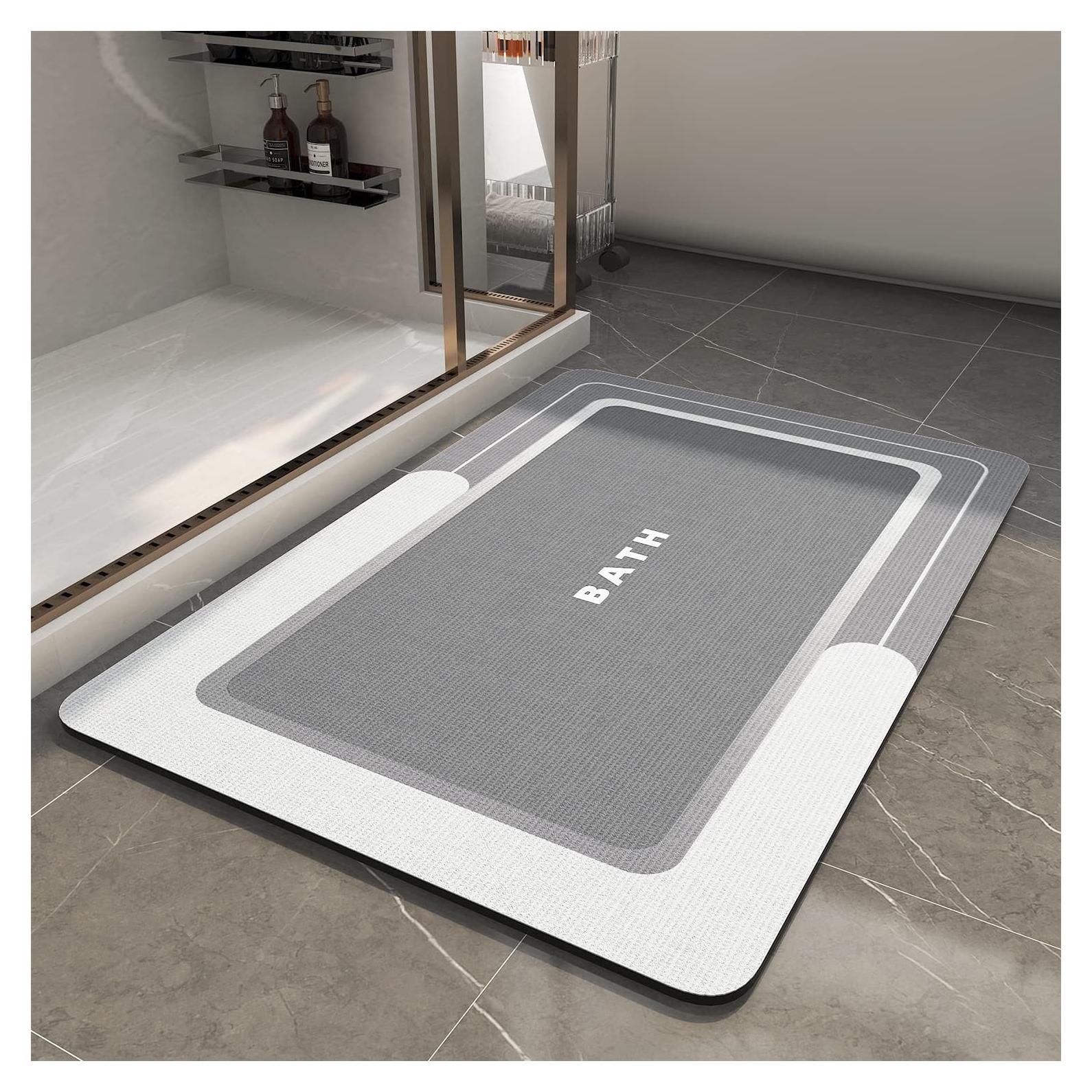Mat de baño antideslizante MontVoo 43x68 cm Gris