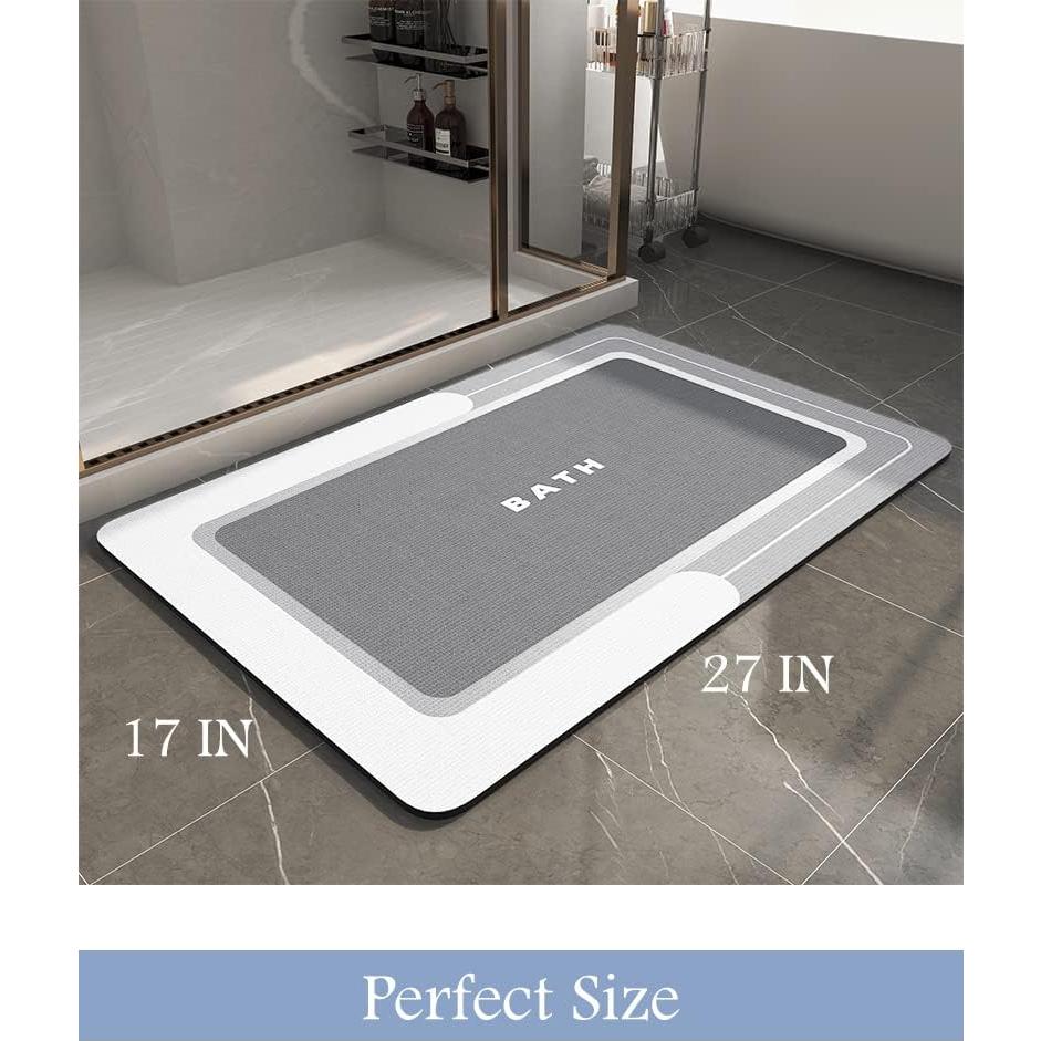 Mat de baño antideslizante MontVoo 43x68 cm Gris
