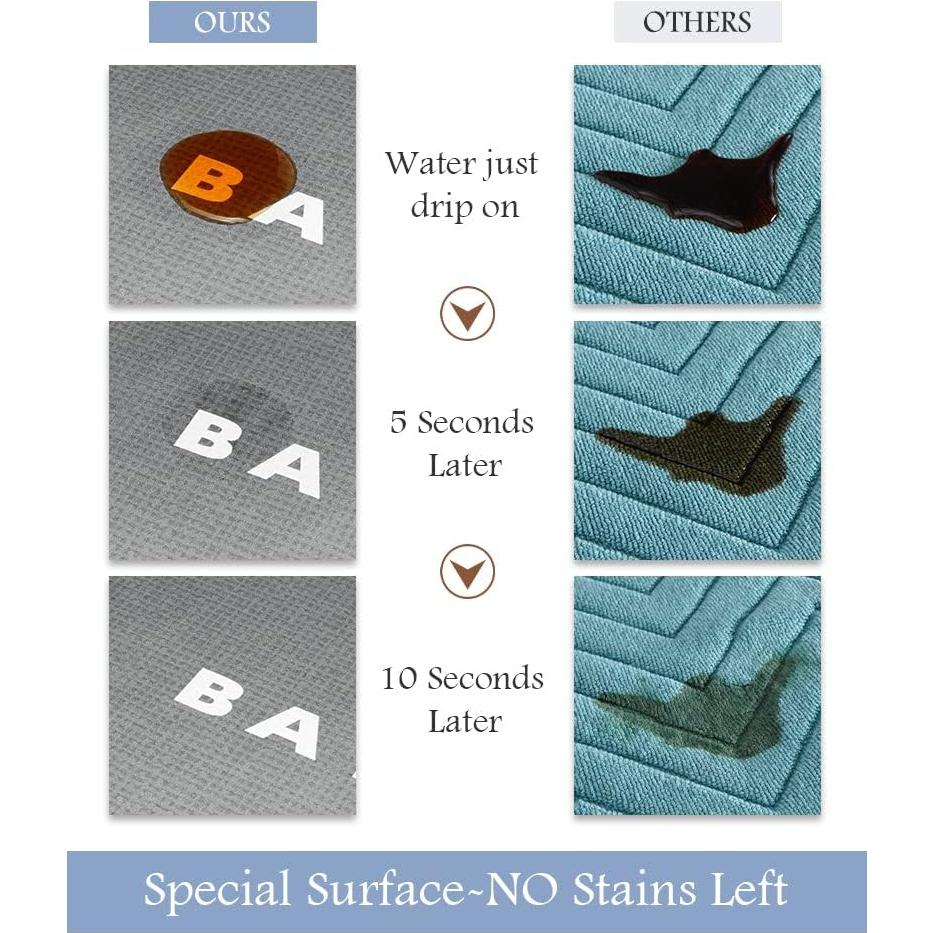 Mat de baño antideslizante MontVoo 43x68 cm Gris