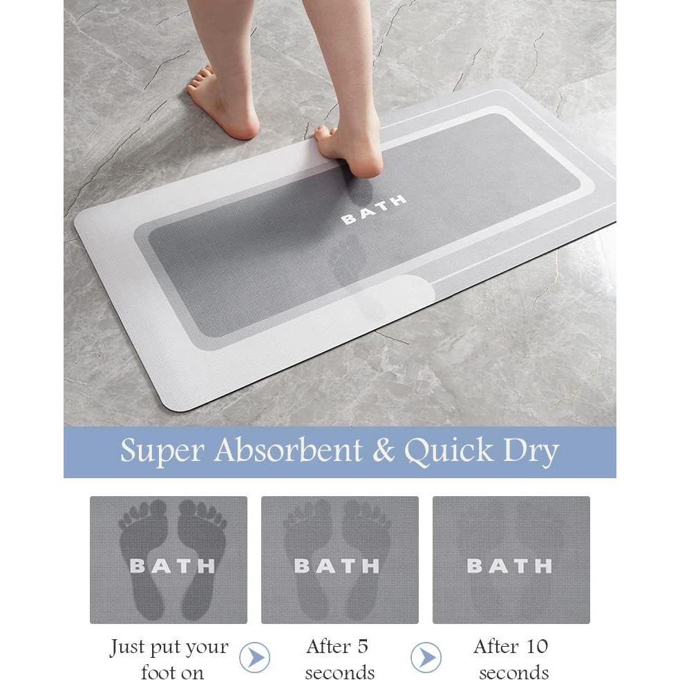 Mat de baño antideslizante MontVoo 43x68 cm Gris