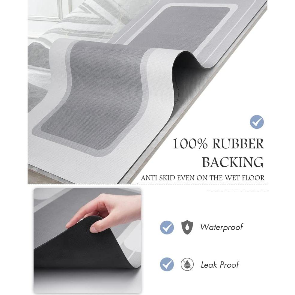 Mat de baño antideslizante MontVoo 43x68 cm Gris