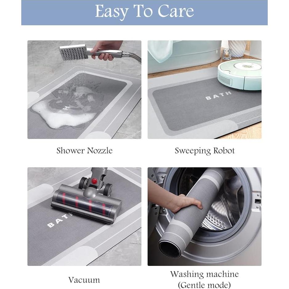 Mat de baño antideslizante MontVoo 43x68 cm Gris