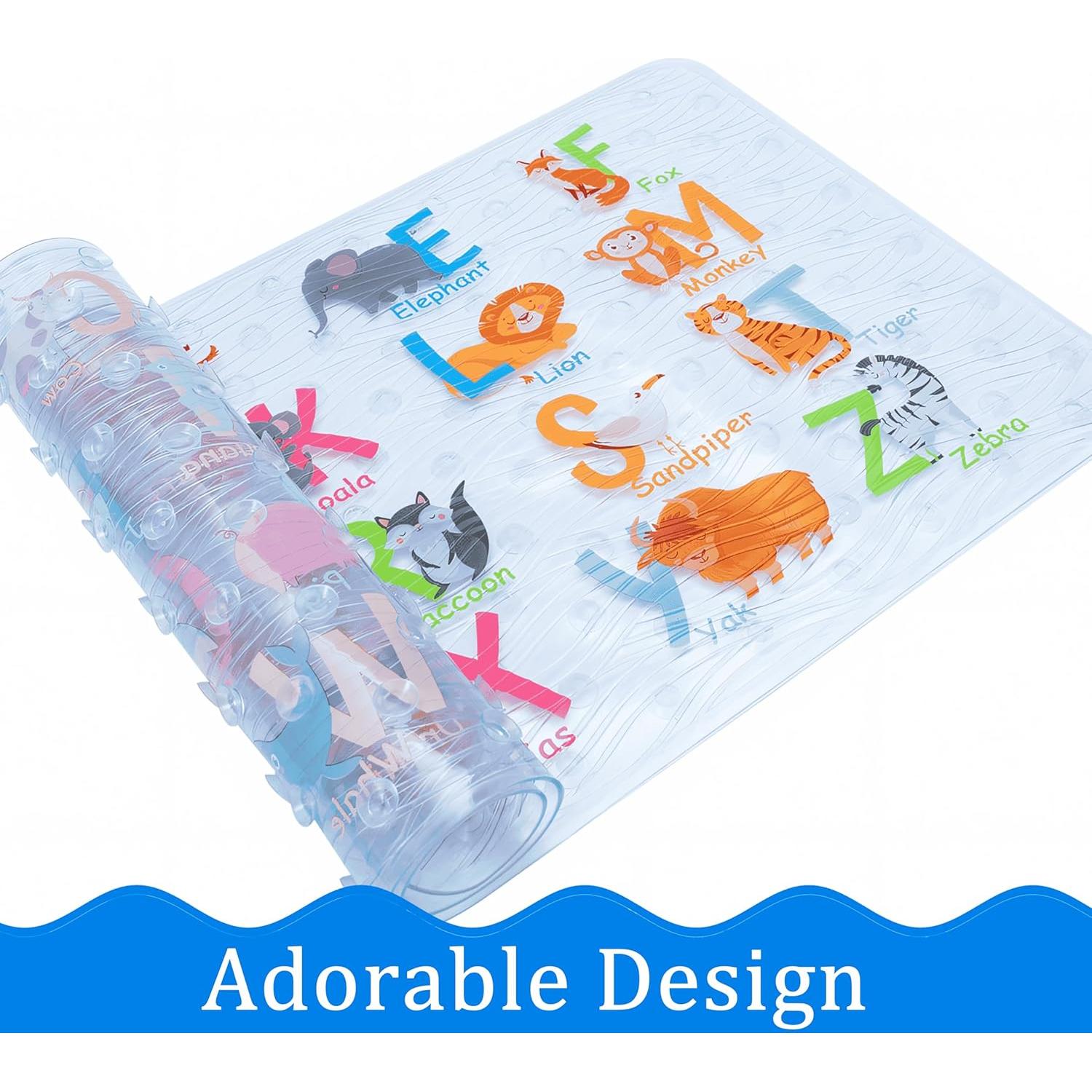 Alfombrilla de baño antideslizante BEEHOMEE XL Alfabeto 86x38 cm