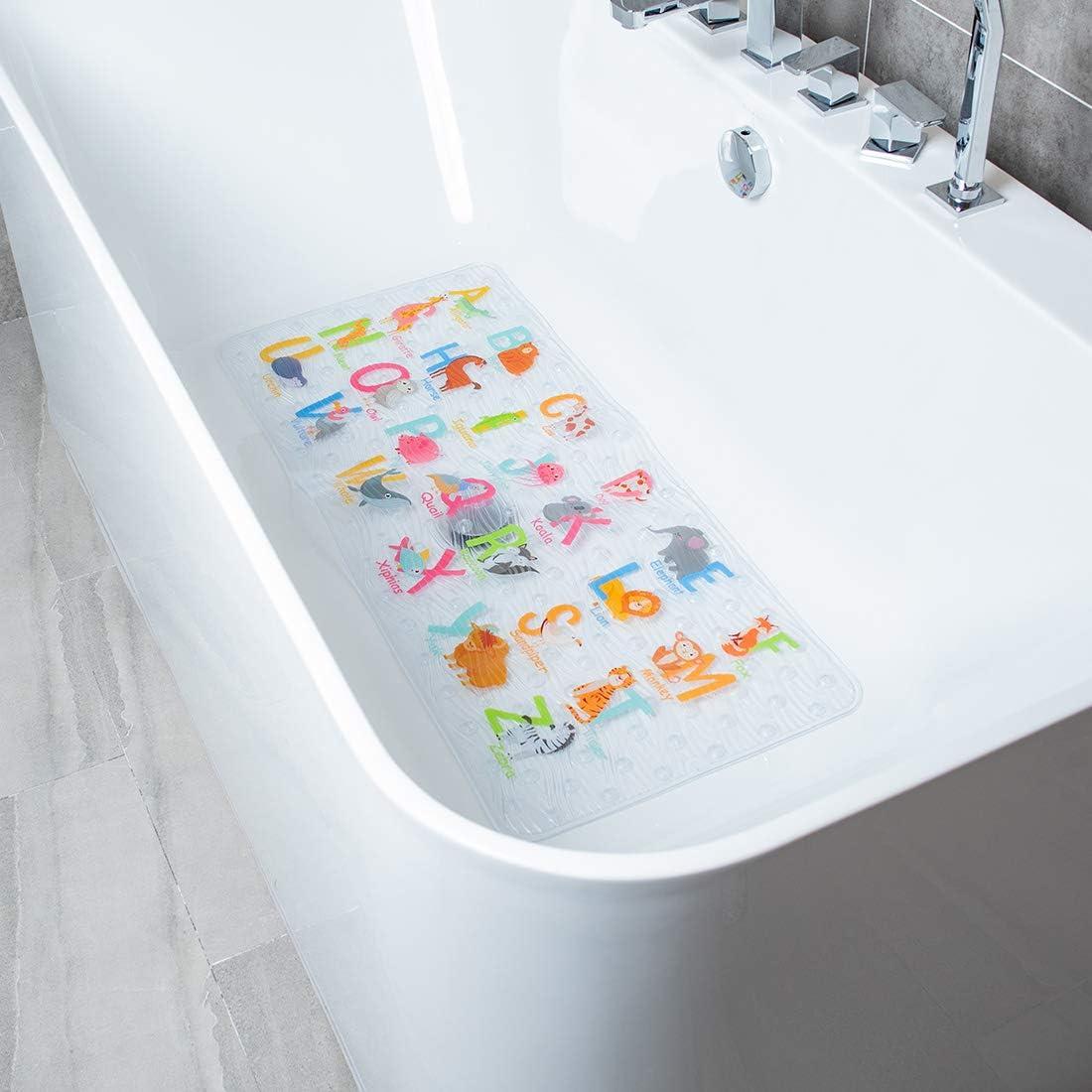 Alfombrilla de baño antideslizante BEEHOMEE XL Alfabeto 86x38 cm