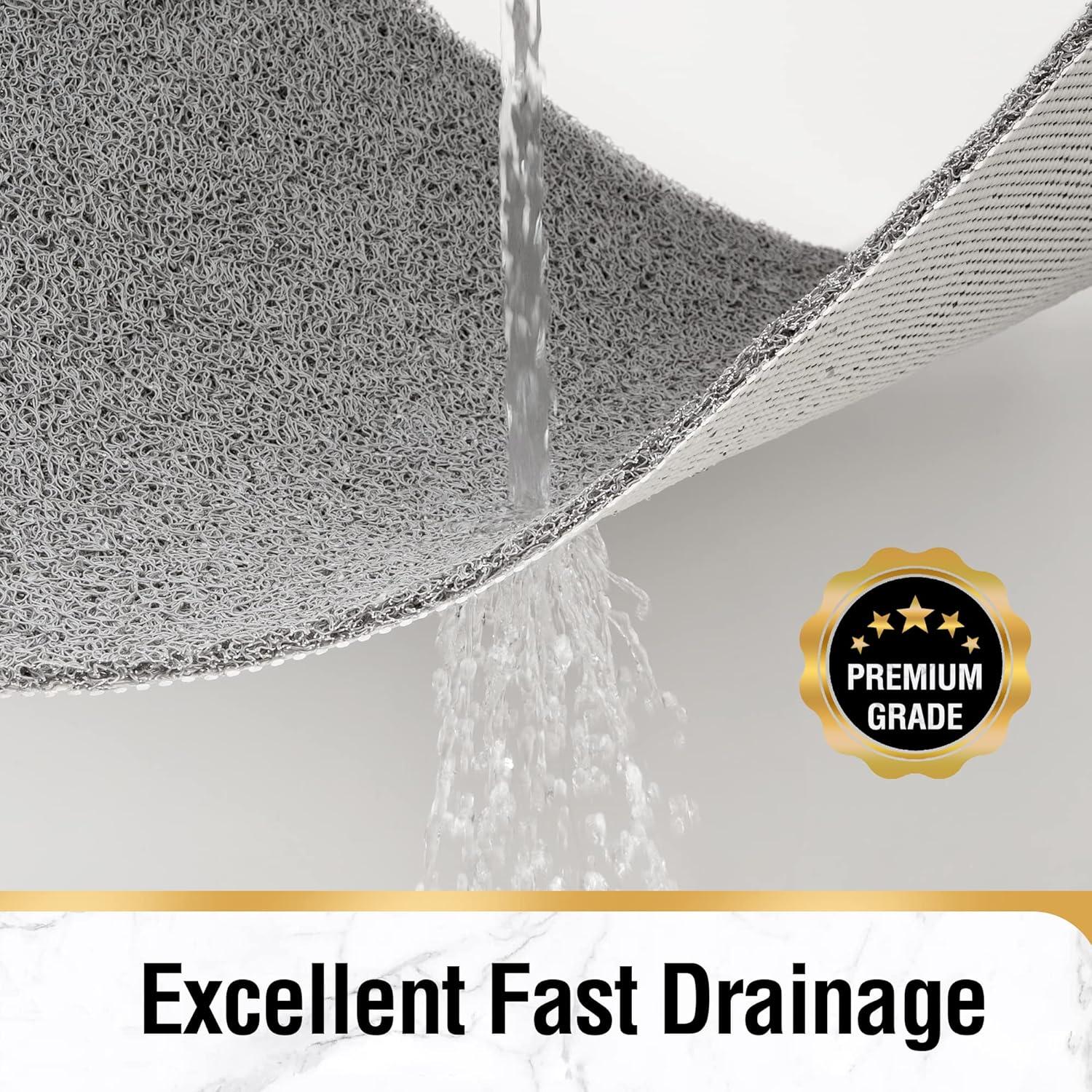 HITSLAM Alfombrilla de Baño Antideslizante 101,6 x 40,6 cm Gris