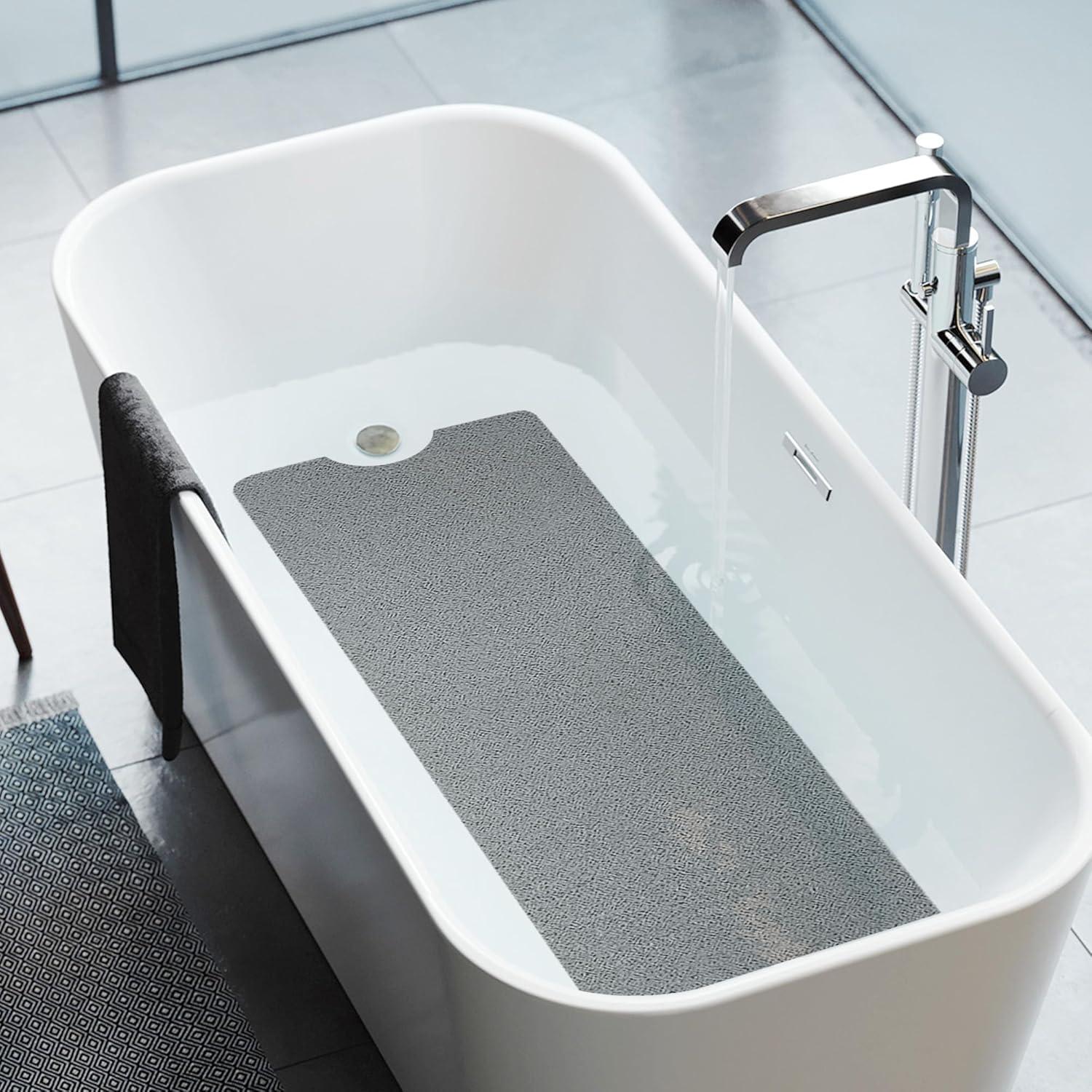 HITSLAM Alfombrilla de Baño Antideslizante 101,6 x 40,6 cm Gris