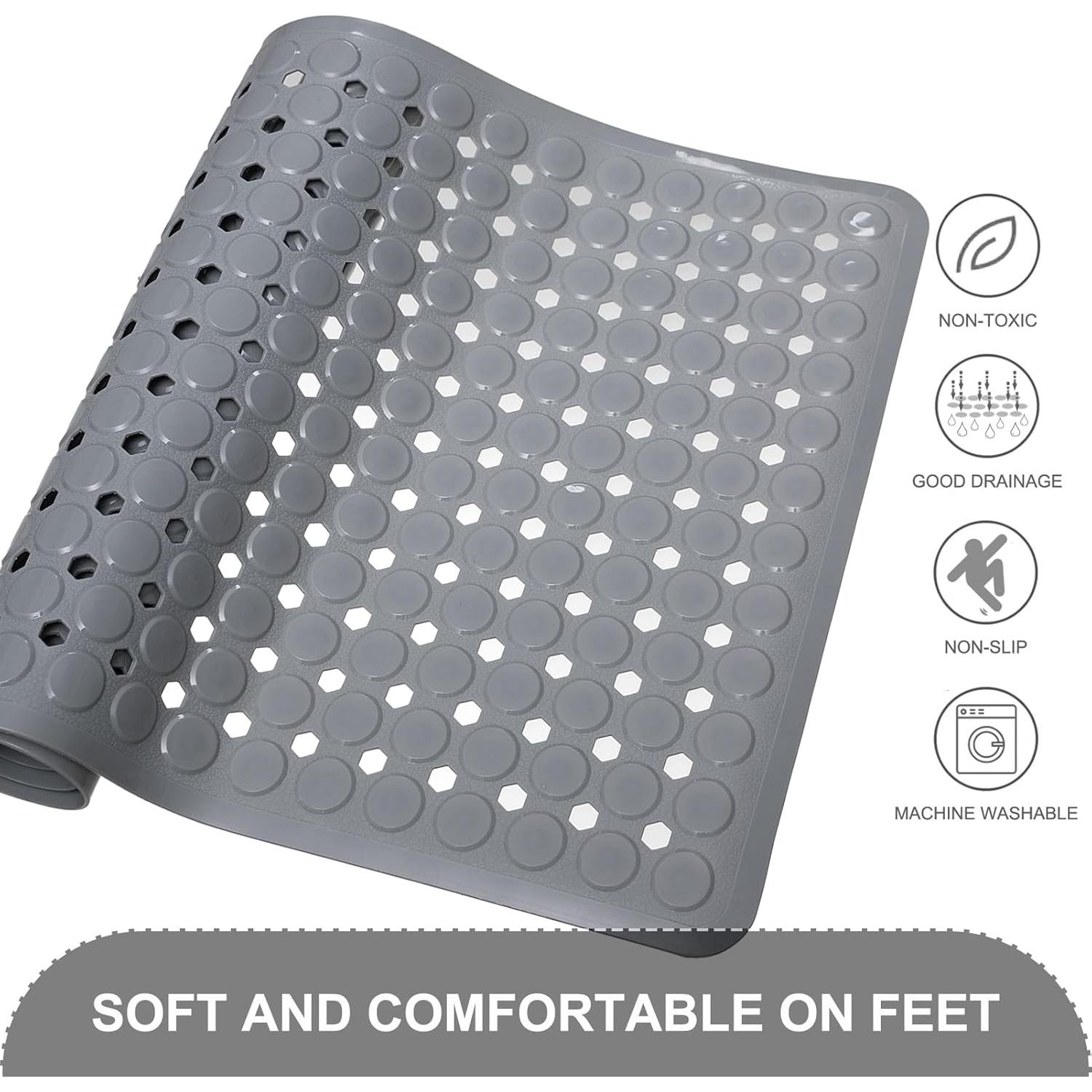 Alfombra de Baño Antideslizante TEESHLY 88,9x41,4 cm Gris