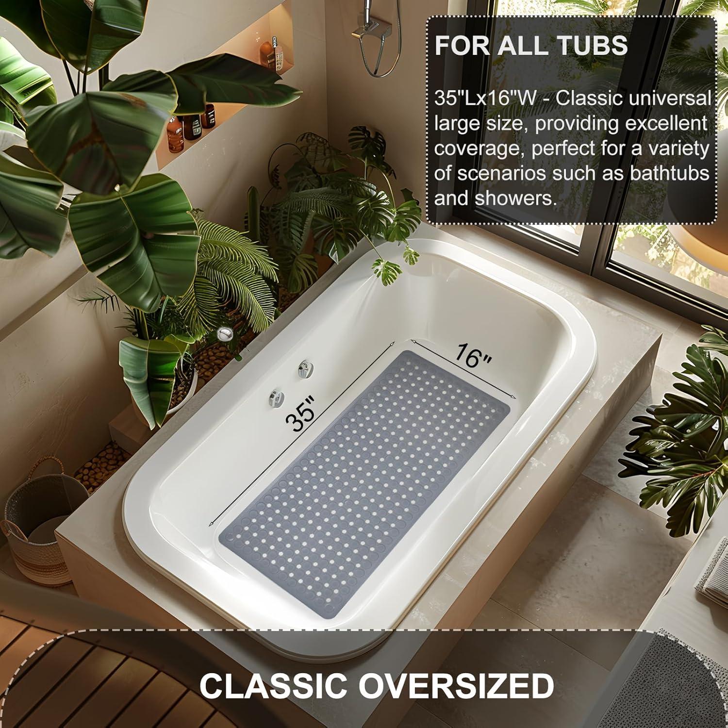 Alfombra de Baño Antideslizante TEESHLY 88,9x41,4 cm Gris