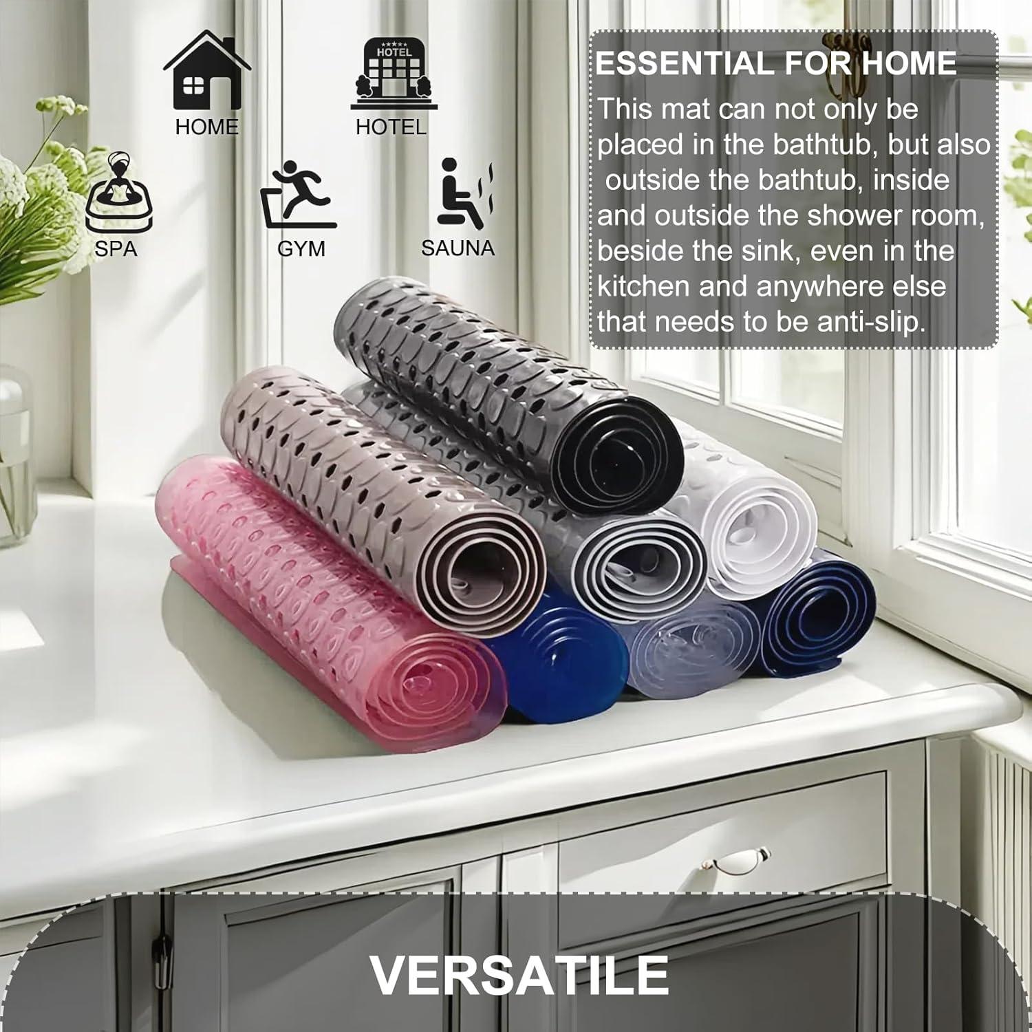 Alfombra de Baño Antideslizante TEESHLY 88,9x41,4 cm Gris