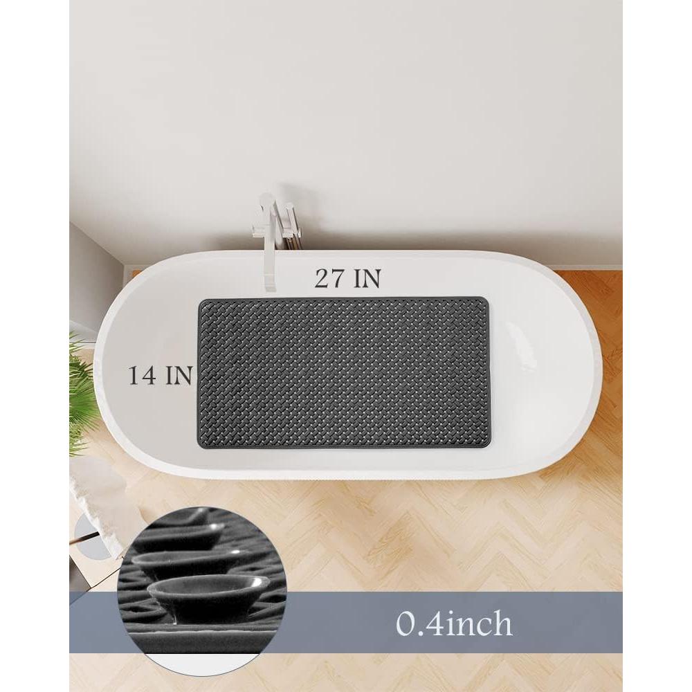 Alfombrilla Antideslizante PADOOR 70x35 cm Negra para Baño