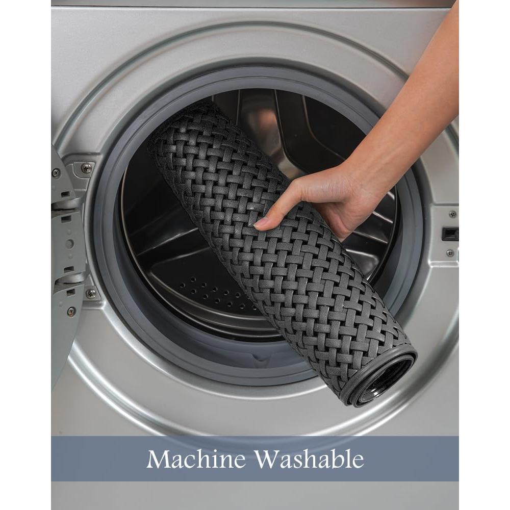 Alfombrilla Antideslizante PADOOR 70x35 cm Negra para Baño