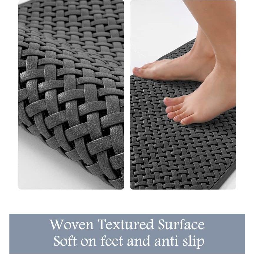 Alfombrilla Antideslizante PADOOR 70x35 cm Negra para Baño