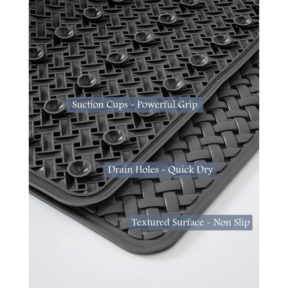 Alfombrilla Antideslizante PADOOR 70x35 cm Negra para Baño