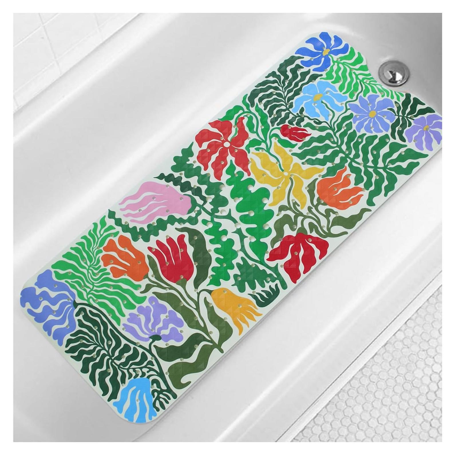 Alfombrilla de Baño Antideslizante Denifeiya 40x16 cm Floral