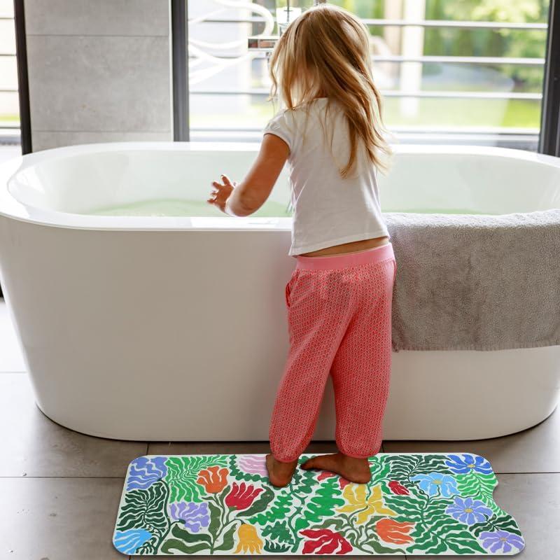 Alfombrilla de Baño Antideslizante Denifeiya 40x16 cm Floral