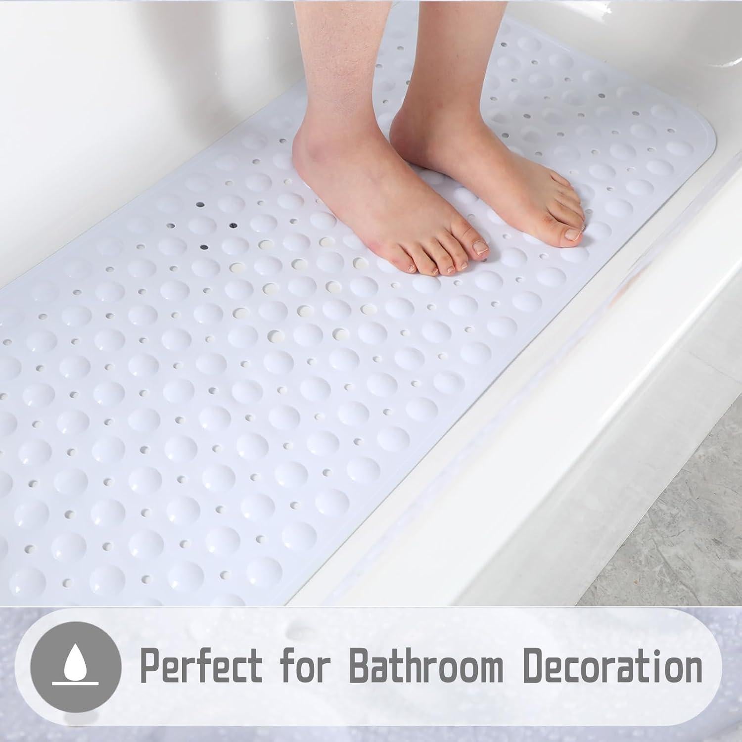 Alfombrilla Antideslizante para Baño XKVUKXO 100x40 cm Blanca