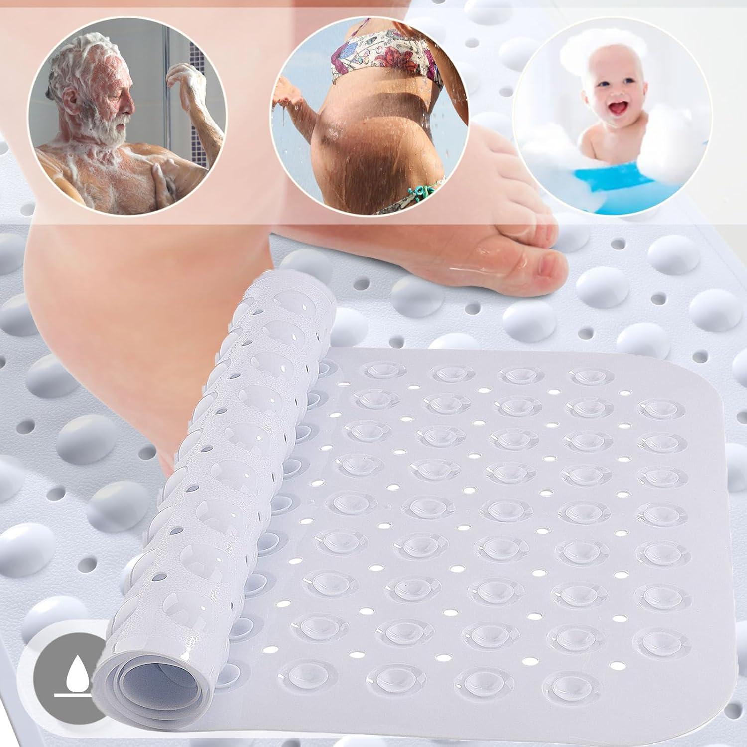 Alfombrilla Antideslizante para Baño XKVUKXO 100x40 cm Blanca