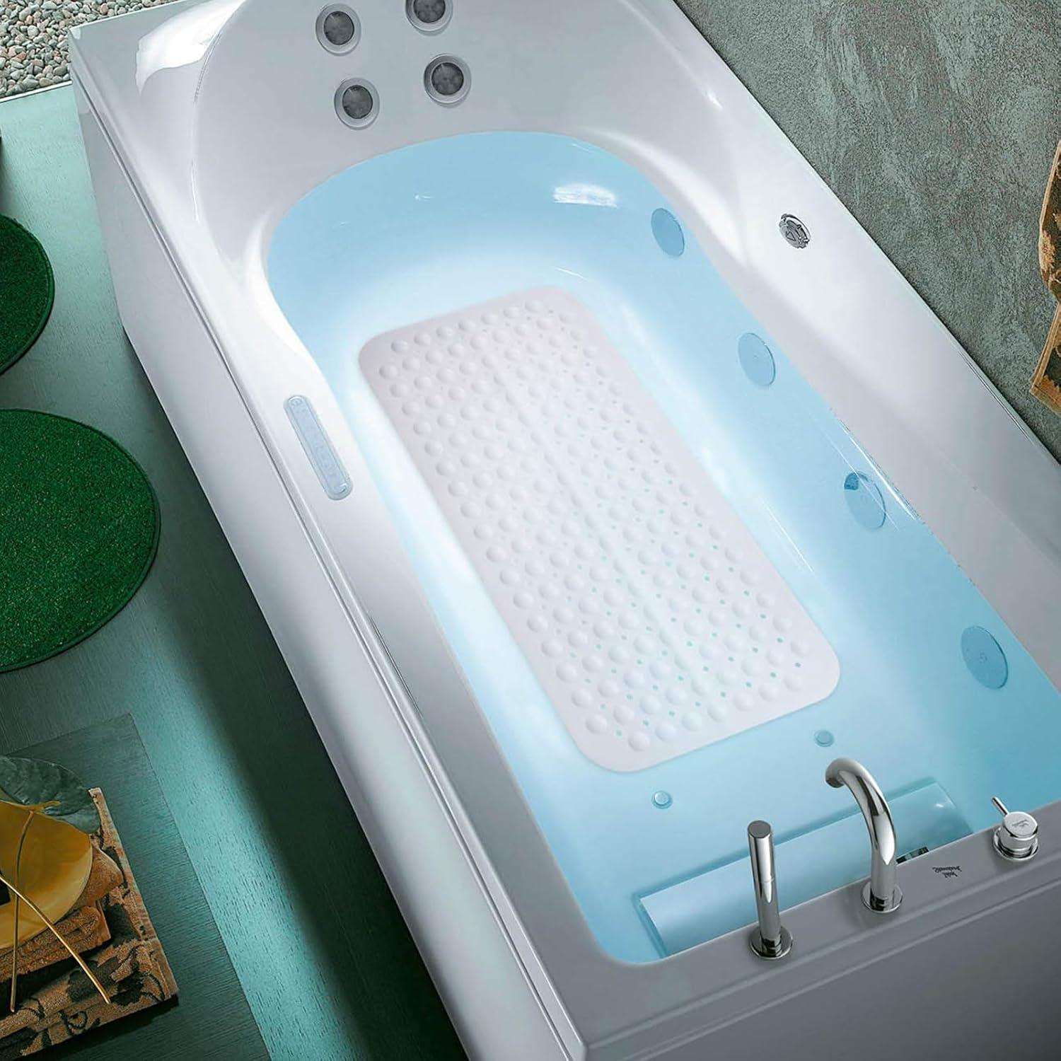 Alfombrilla Antideslizante para Baño XKVUKXO 100x40 cm Blanca