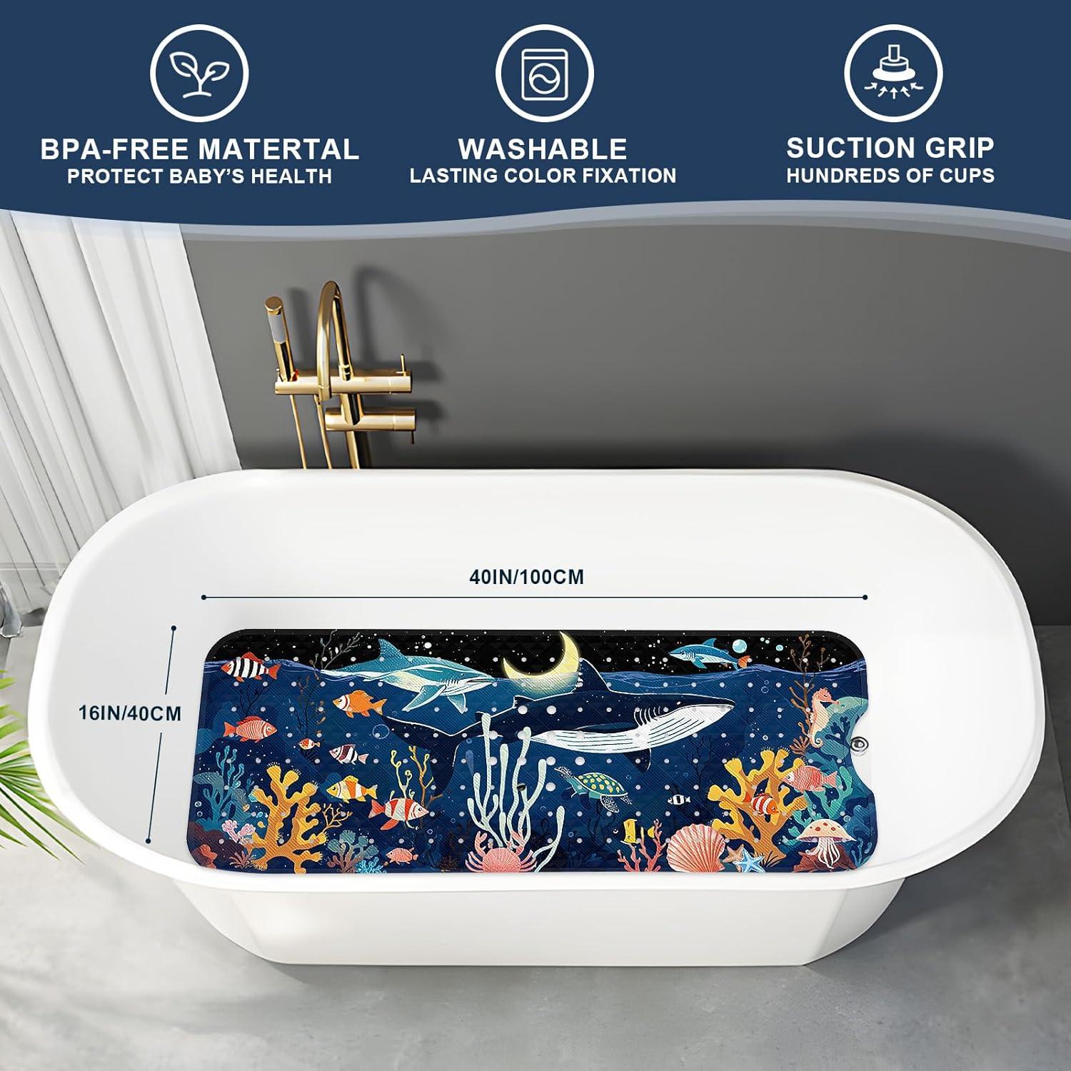 Alfombrilla de Baño Antideslizante XIYUNTE 100x40 cm Ballena-2