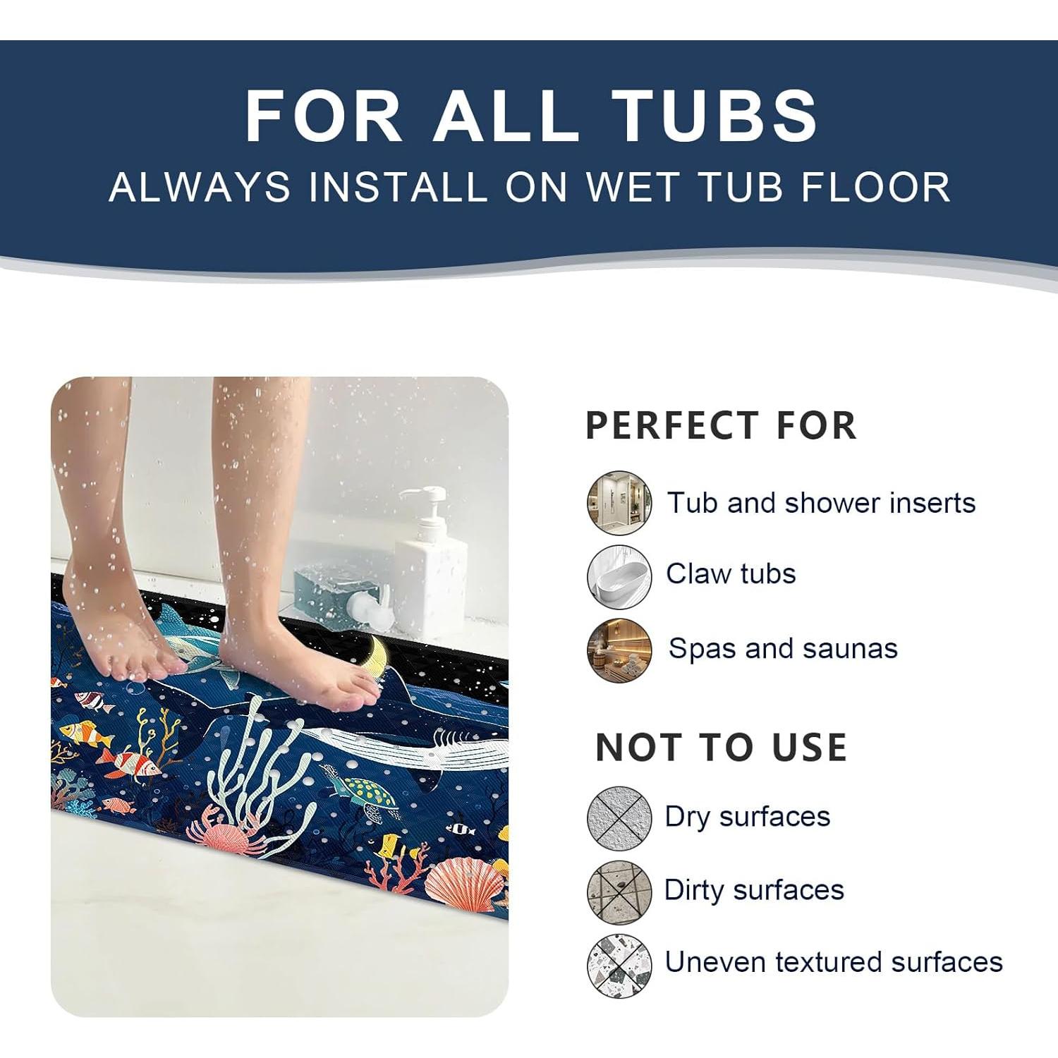 Alfombrilla de Baño Antideslizante XIYUNTE 100x40 cm Ballena-2