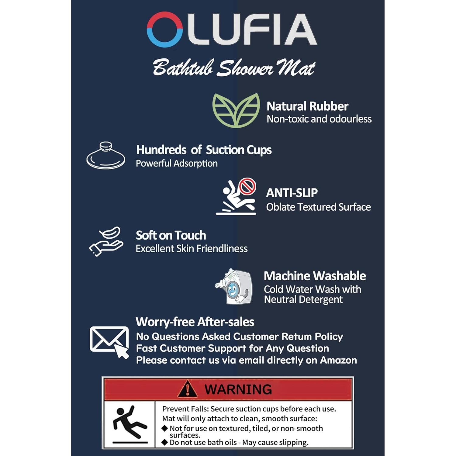 Alfombrilla Antideslizante OLUFIA 69,9x40 cm Blanca