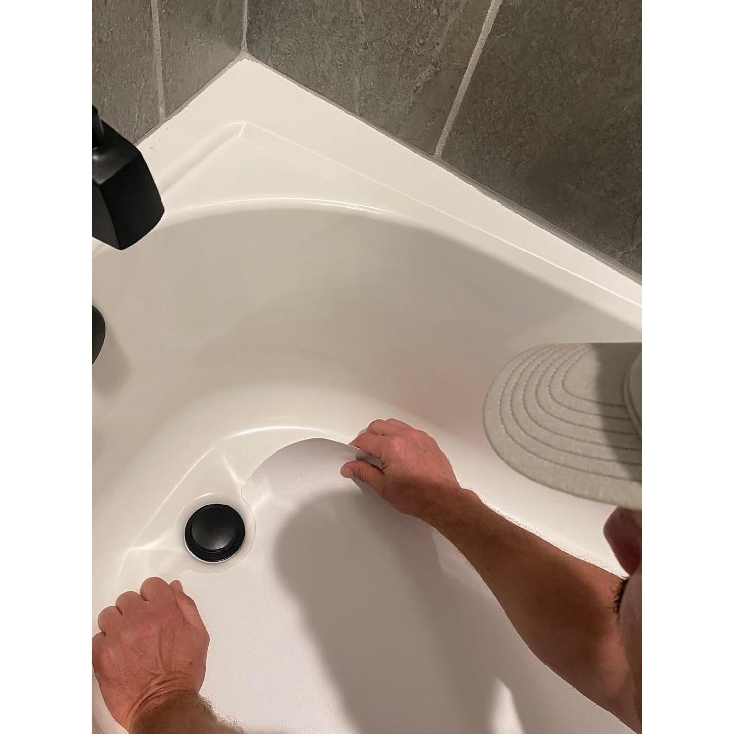 Alfombra de Baño Antideslizante OTTC 40x102 cm Vinilo Blanco