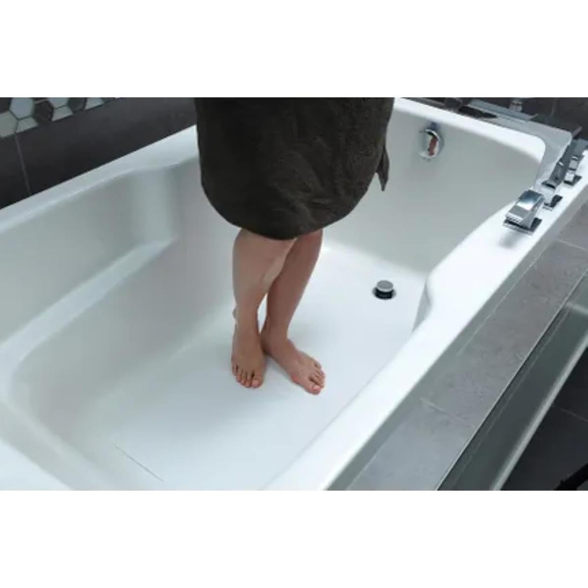 Alfombra de Baño Antideslizante OTTC 40x102 cm Vinilo Blanco