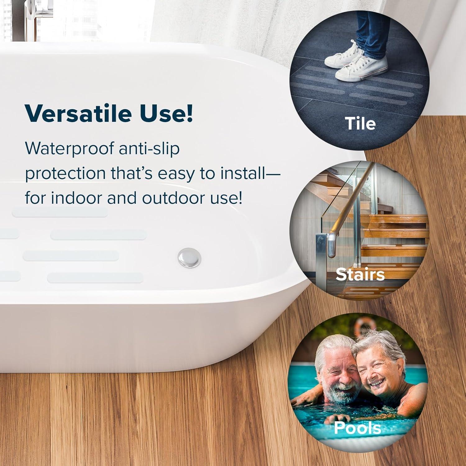 Tiras Antideslizantes Adhesivas SlipX Solutions 12 Pzas 19cm