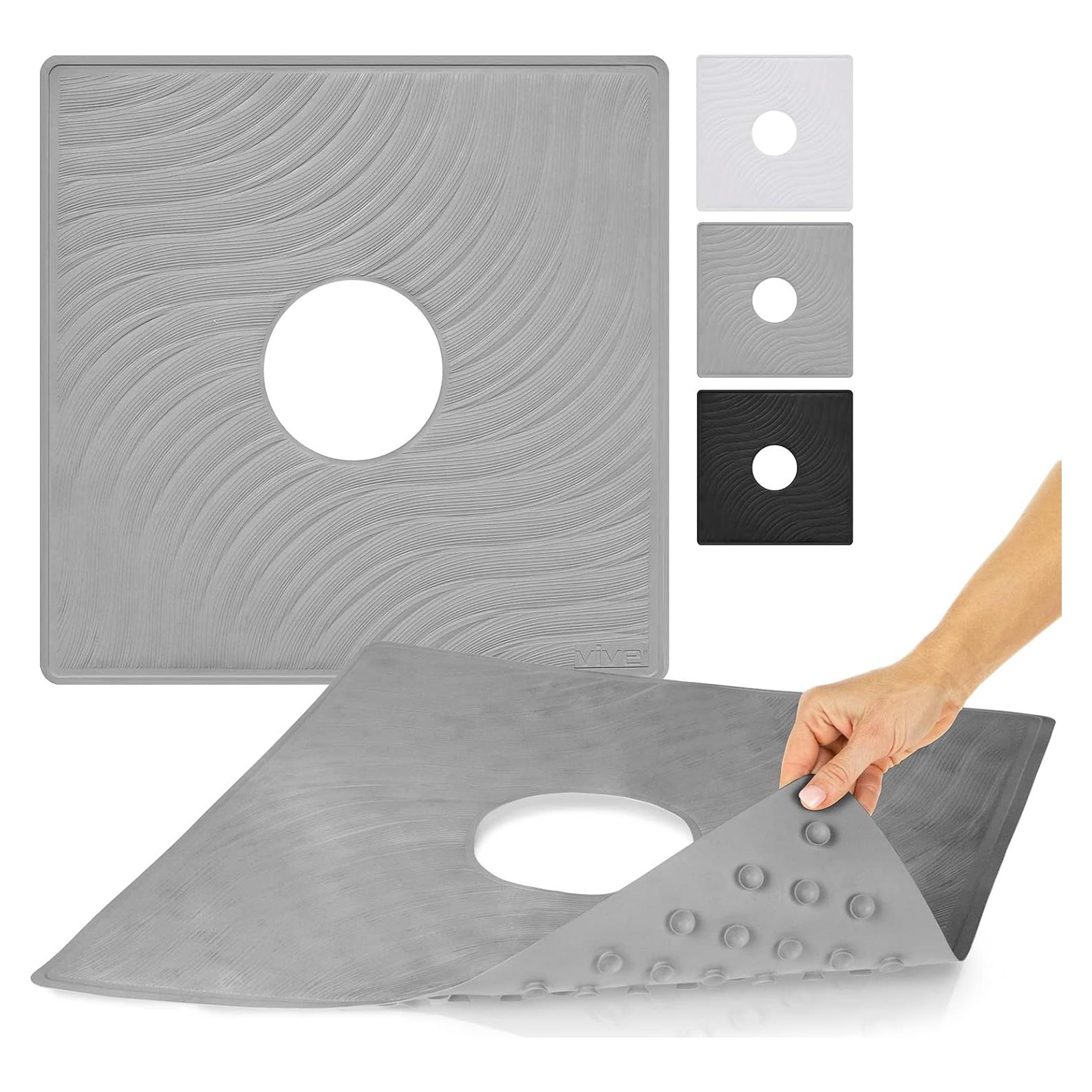 Alfombrilla de Ducha Vive Antideslizante 55,88 cm Goma Gris