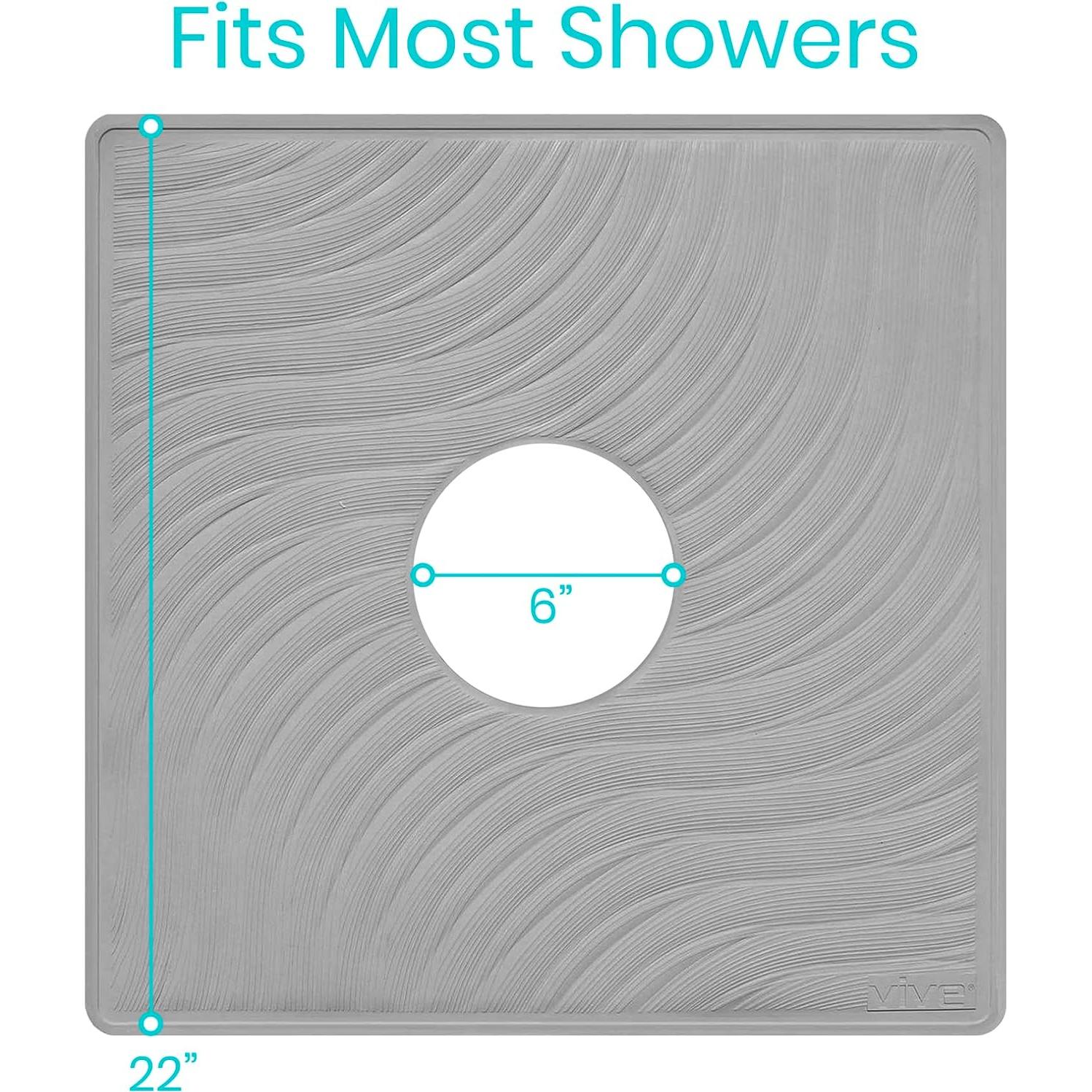 Alfombrilla de Ducha Vive Antideslizante 55,88 cm Goma Gris