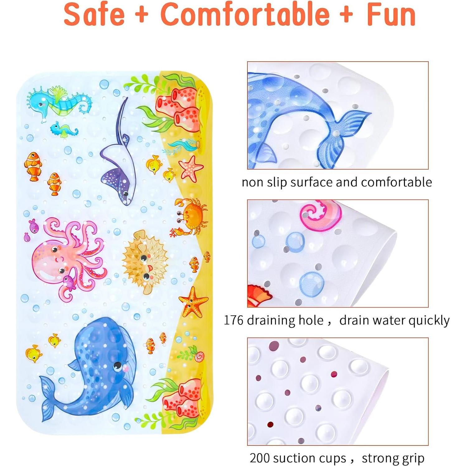 Alfombrilla de baño antideslizante Secopad Pulpo Rosa 70x38 cm