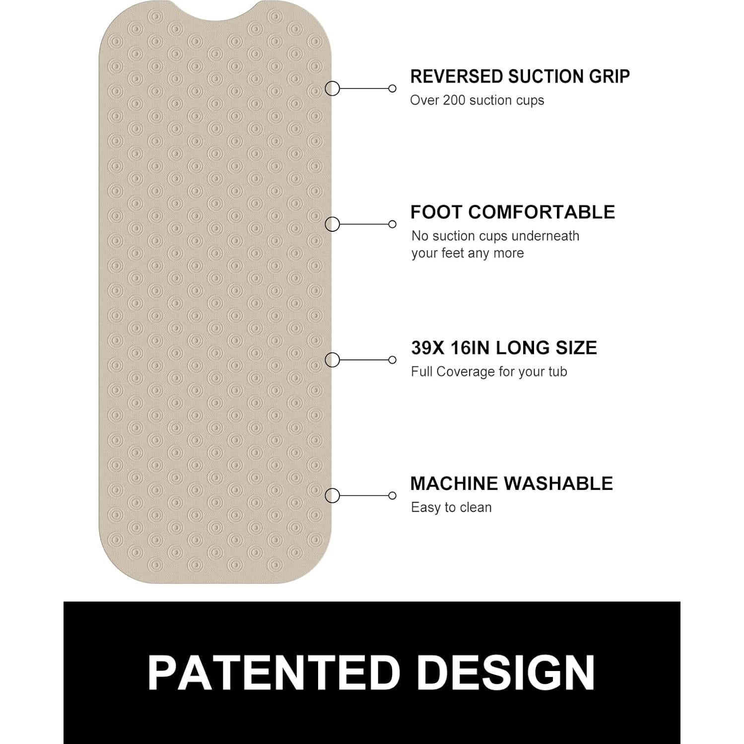 Tapete de Baño OTHWAY Sin Ventosas 99x40 cm Marrón