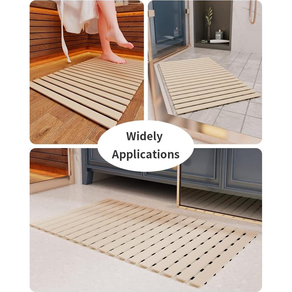Alfombrilla de Ducha Antideslizante PADOOR Beige 43x66 cm