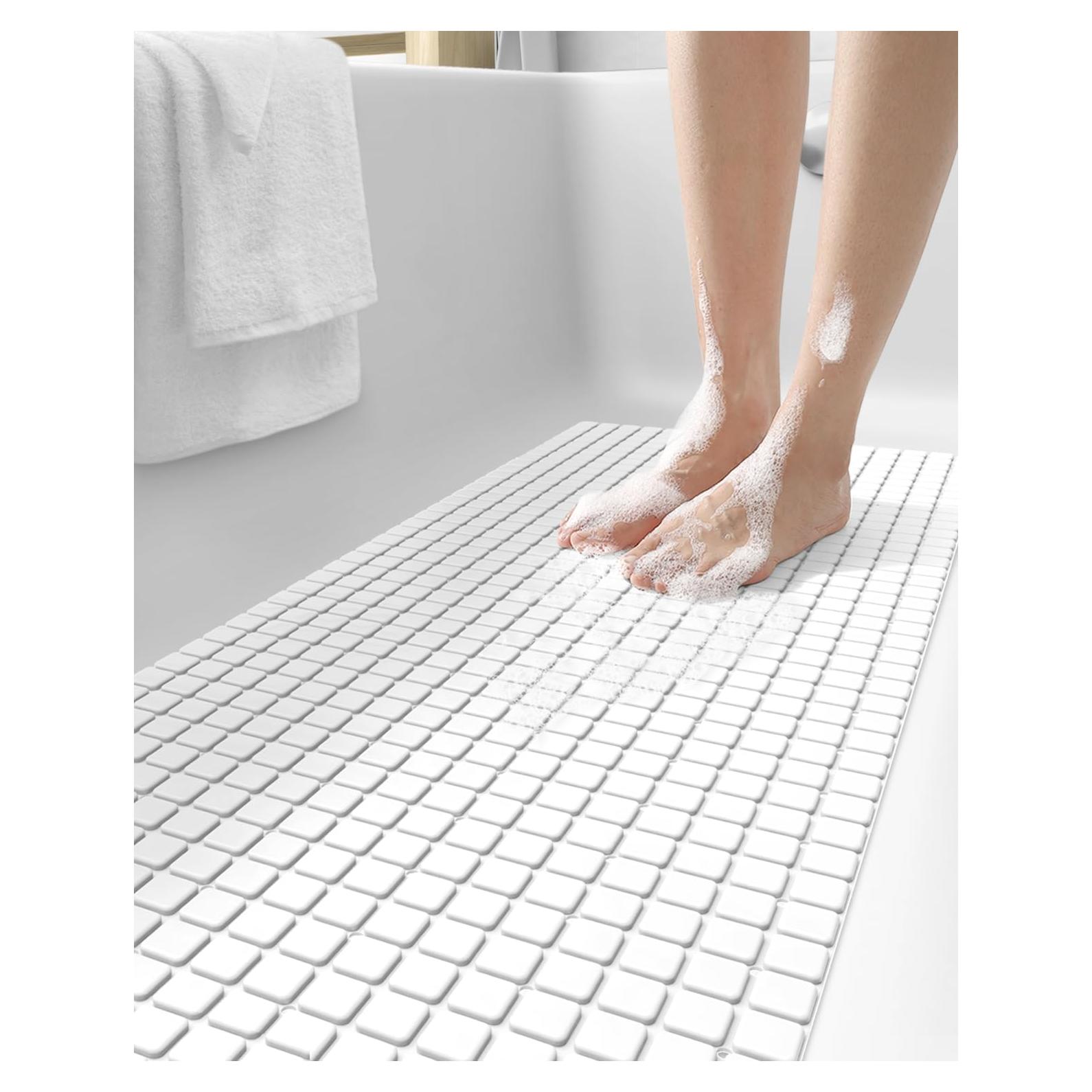 Alfombrilla de Baño Antideslizante DEXI 100x40 cm Blanca
