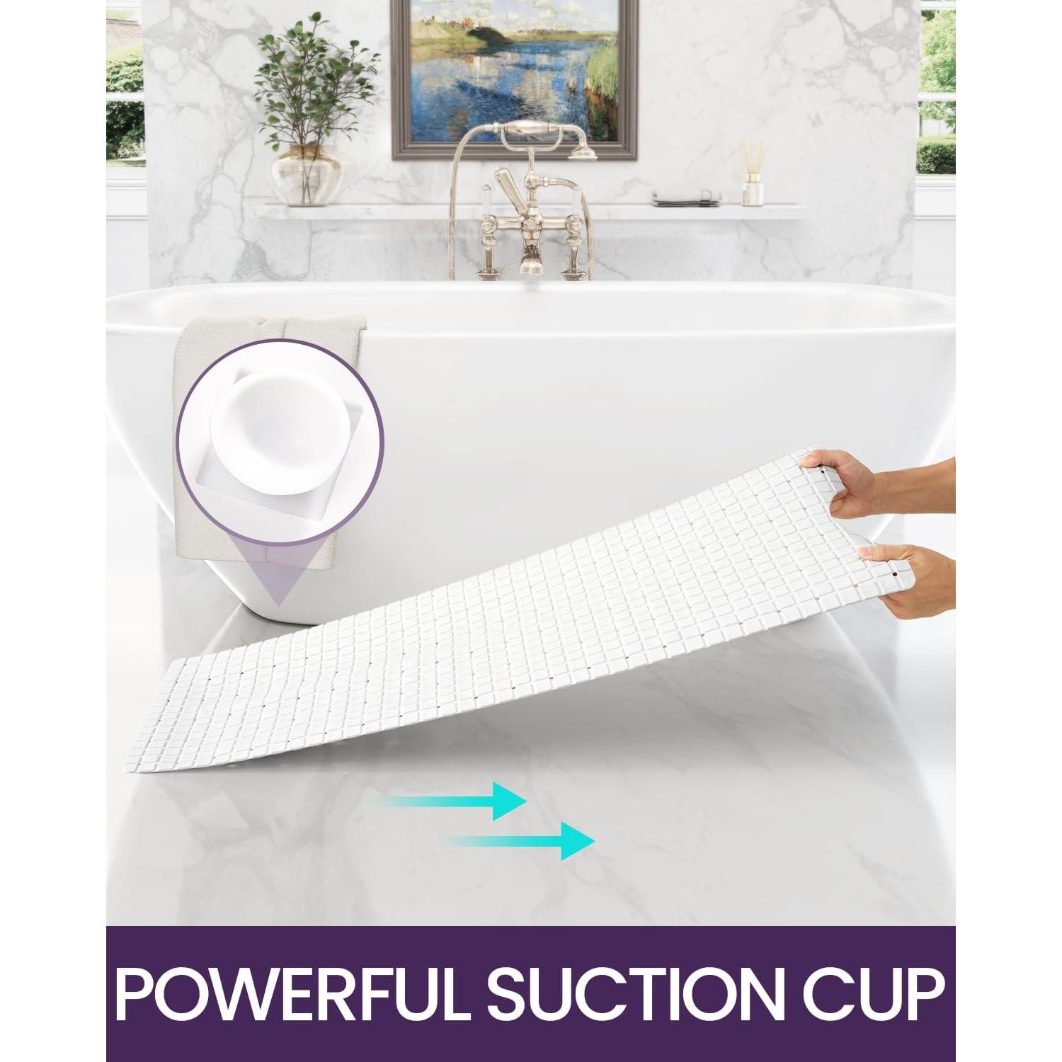 Alfombrilla de Baño Antideslizante DEXI 100x40 cm Blanca