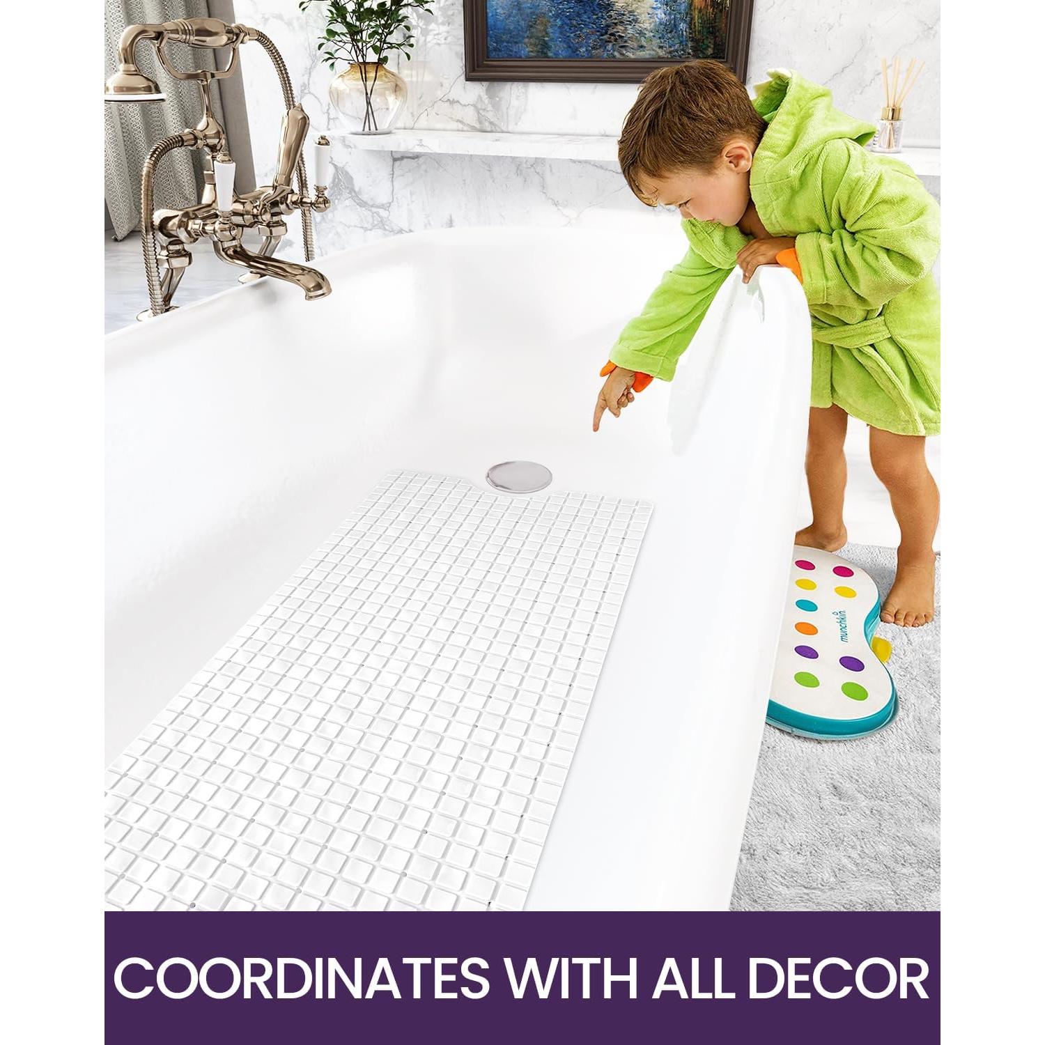 Alfombrilla de Baño Antideslizante DEXI 100x40 cm Blanca