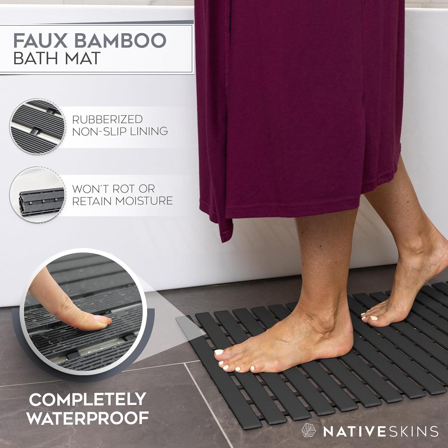 Alfombra de baño de bambú falso NativeSkins 42.93x63.99cm