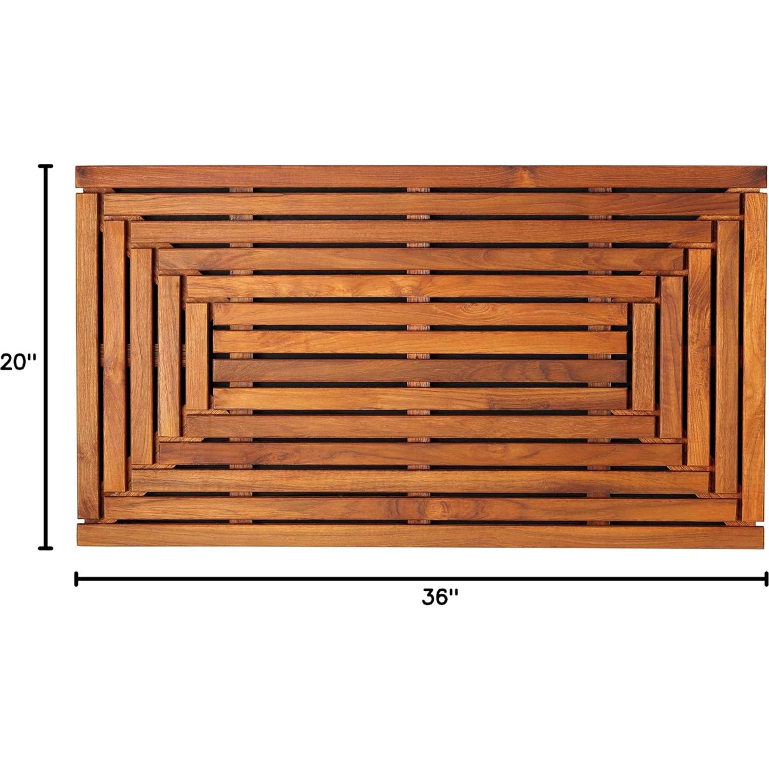 Alfombra de Ducha Bare Decor Giza Madera de Teca 91x51 cm