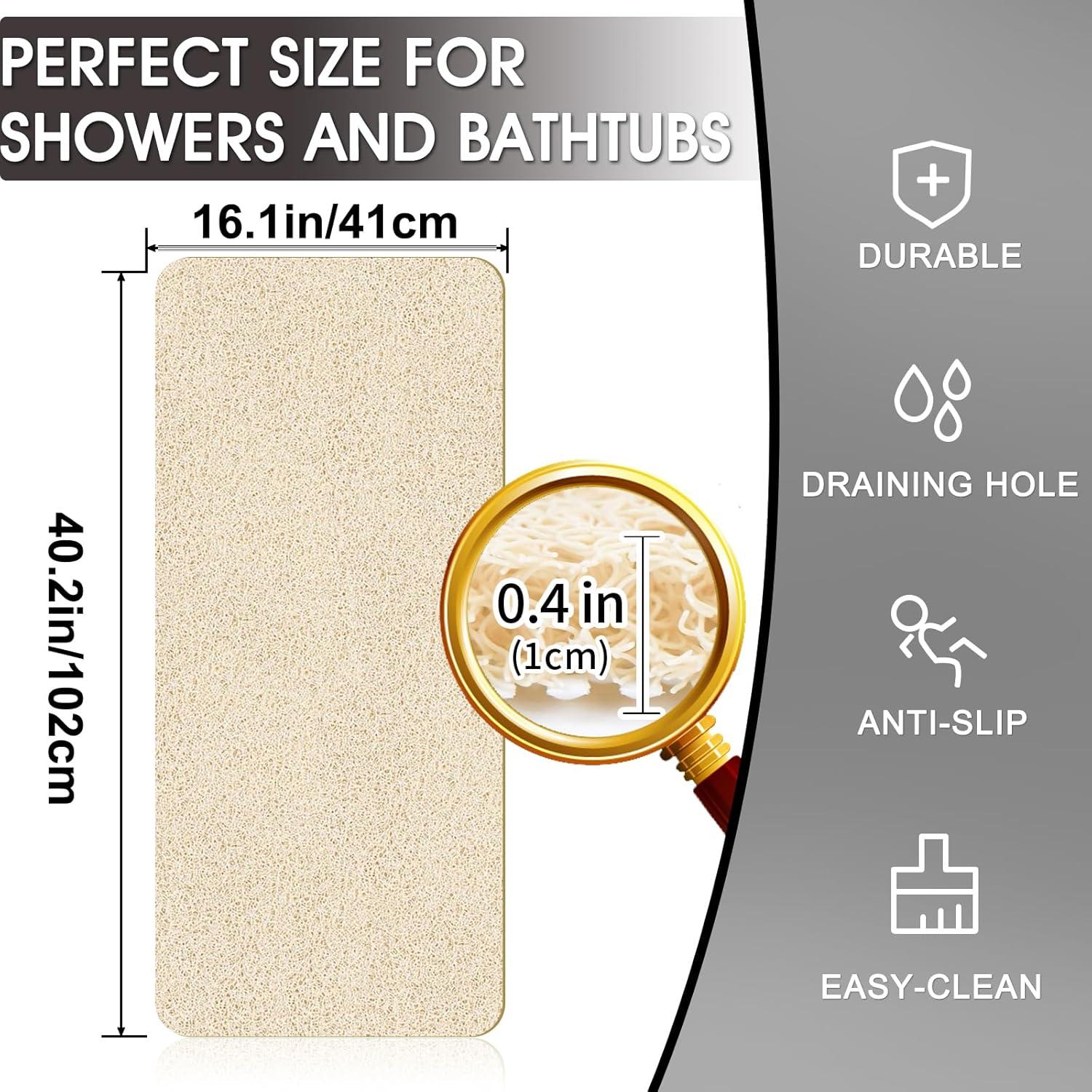 Alfombra de Ducha Antideslizante Beige 102 x 41 cm SONGZIMING