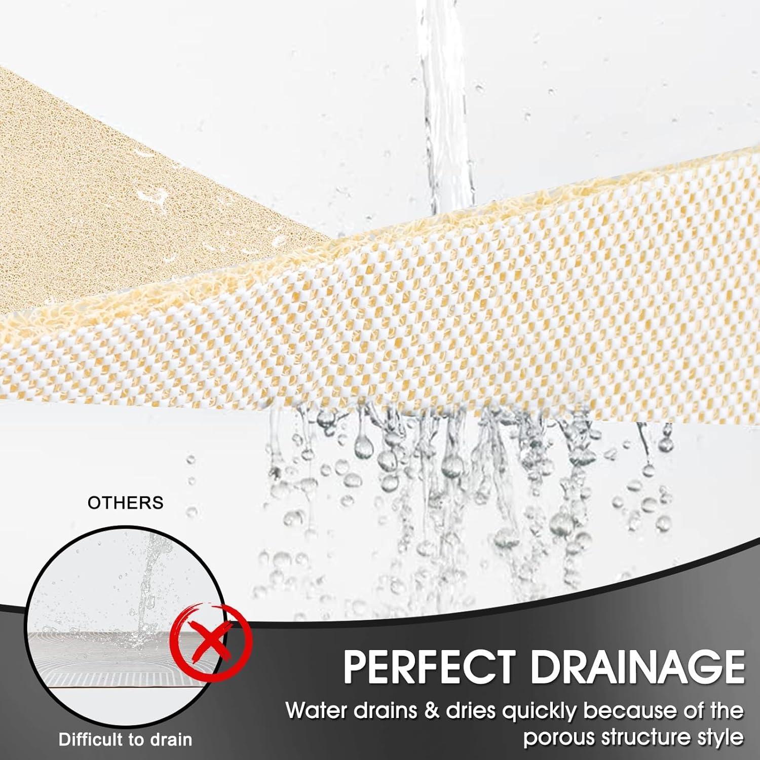 Alfombra de Ducha Antideslizante Beige 102 x 41 cm SONGZIMING