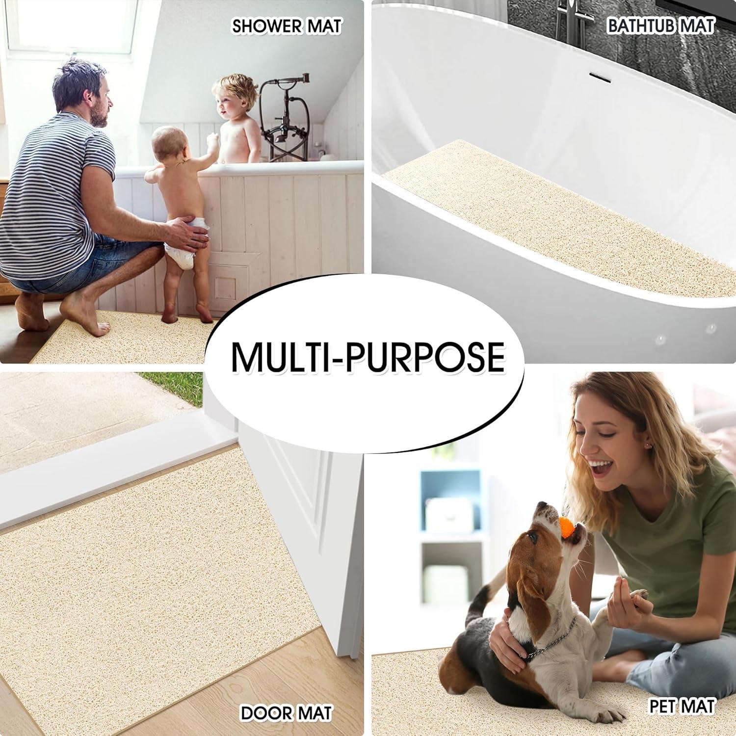 Alfombra de Ducha Antideslizante Beige 102 x 41 cm SONGZIMING