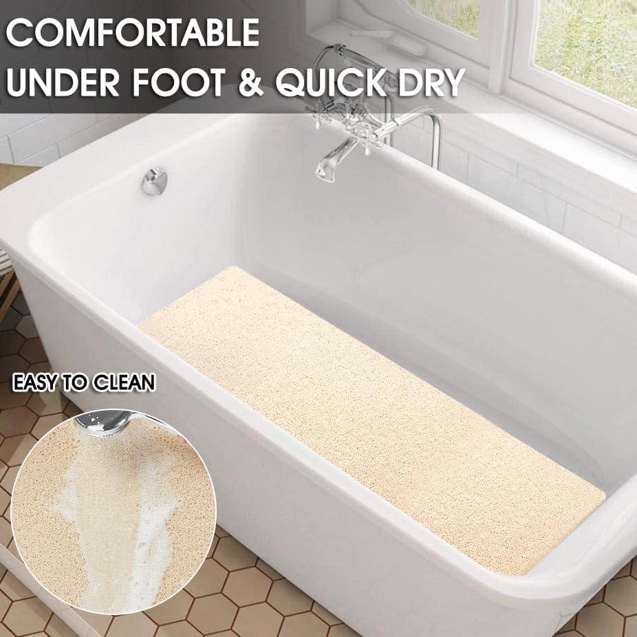 Alfombra de Ducha Antideslizante Beige 102 x 41 cm SONGZIMING