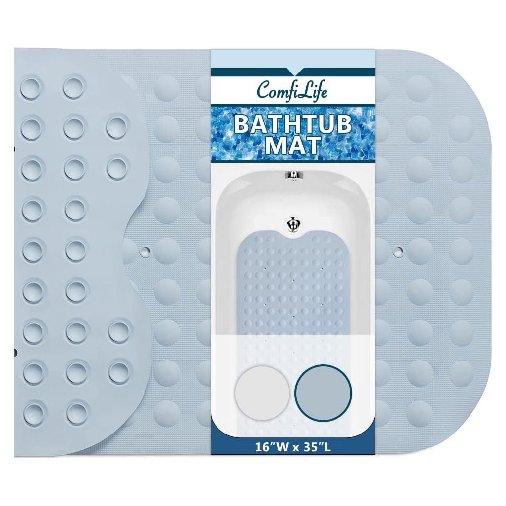 Alfombra de Baño Antideslizante ComfiLife 101x40 cm Azul